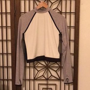 New Balance J.Crew long-sleeve colorblock crop top